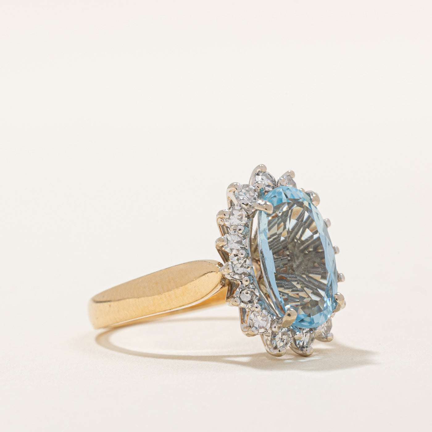 Aquamarine & Diamond Cocktail Ring | 2.00ct, 0.48ctw | SZ 5.5 |