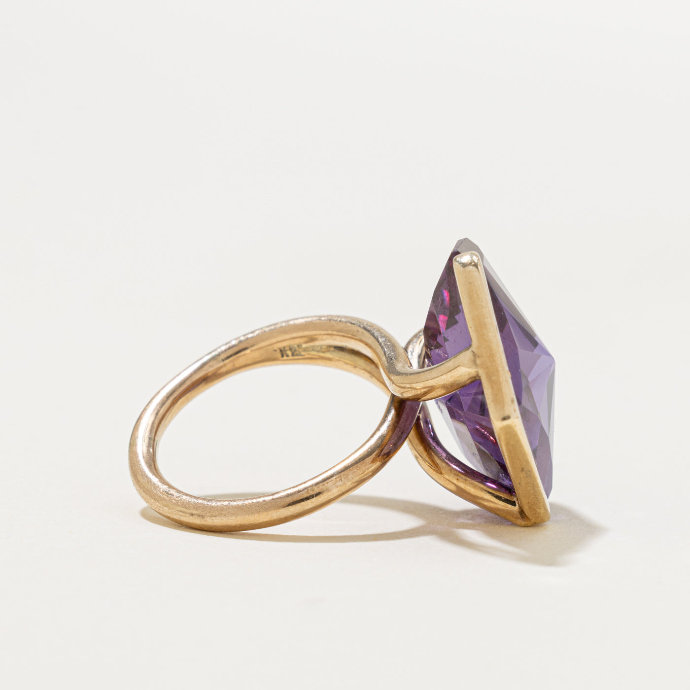 10k Synthetic Sapphire Geometric Cocktail Ring | 22.00ct | SZ 6.25