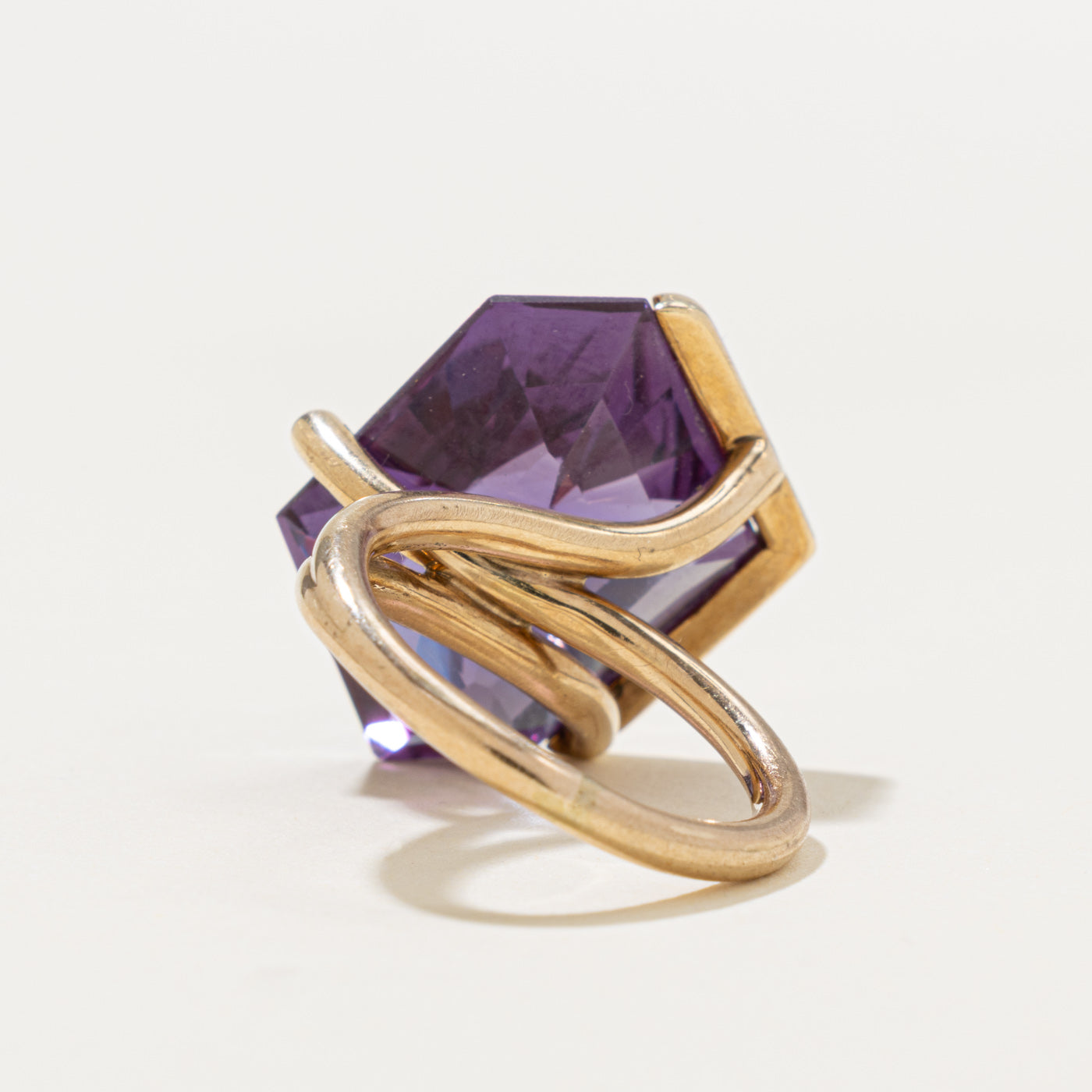 10k Synthetic Sapphire Geometric Cocktail Ring | 22.00ct | SZ 6.25