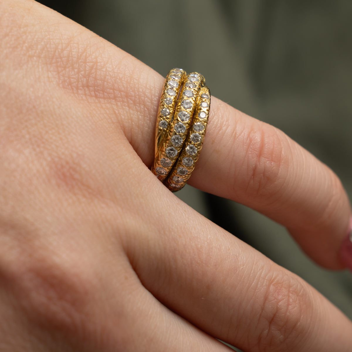 14k Multi Row Diamond Wrap Ring | 0.78ctw | SZ 5.5