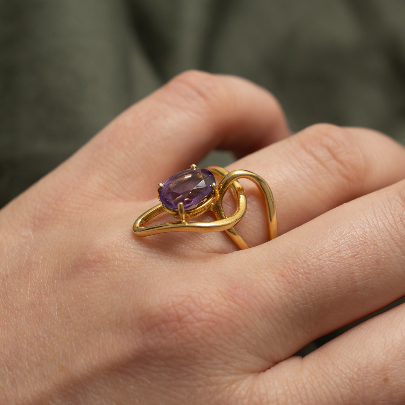 18k Amethyst Openwork Abstract Ring | 2.25ct | SZ 8