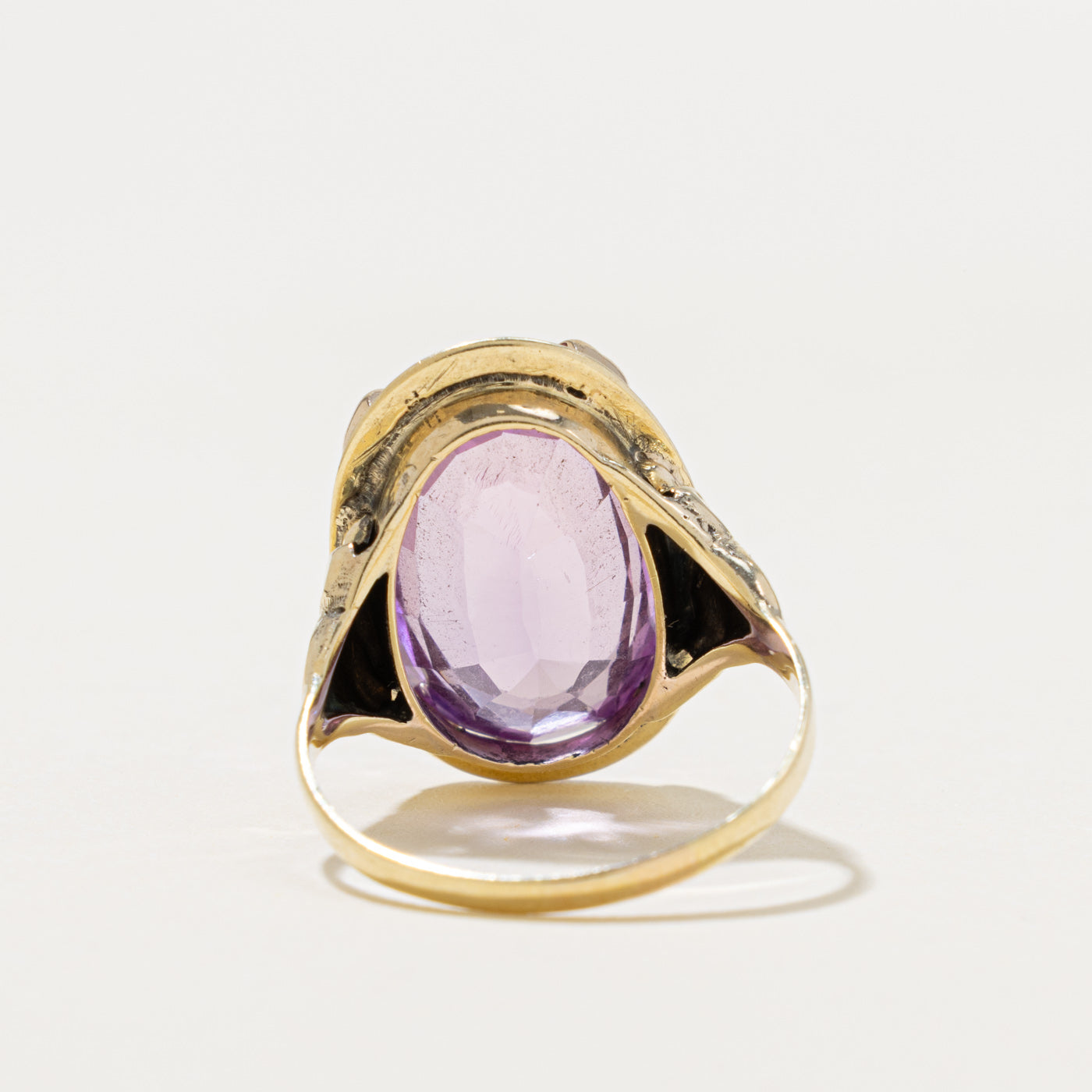 14k Oval Cut Synthetic Sapphire Textured Cocktail Ring | 12.60ct | SZ 7.75