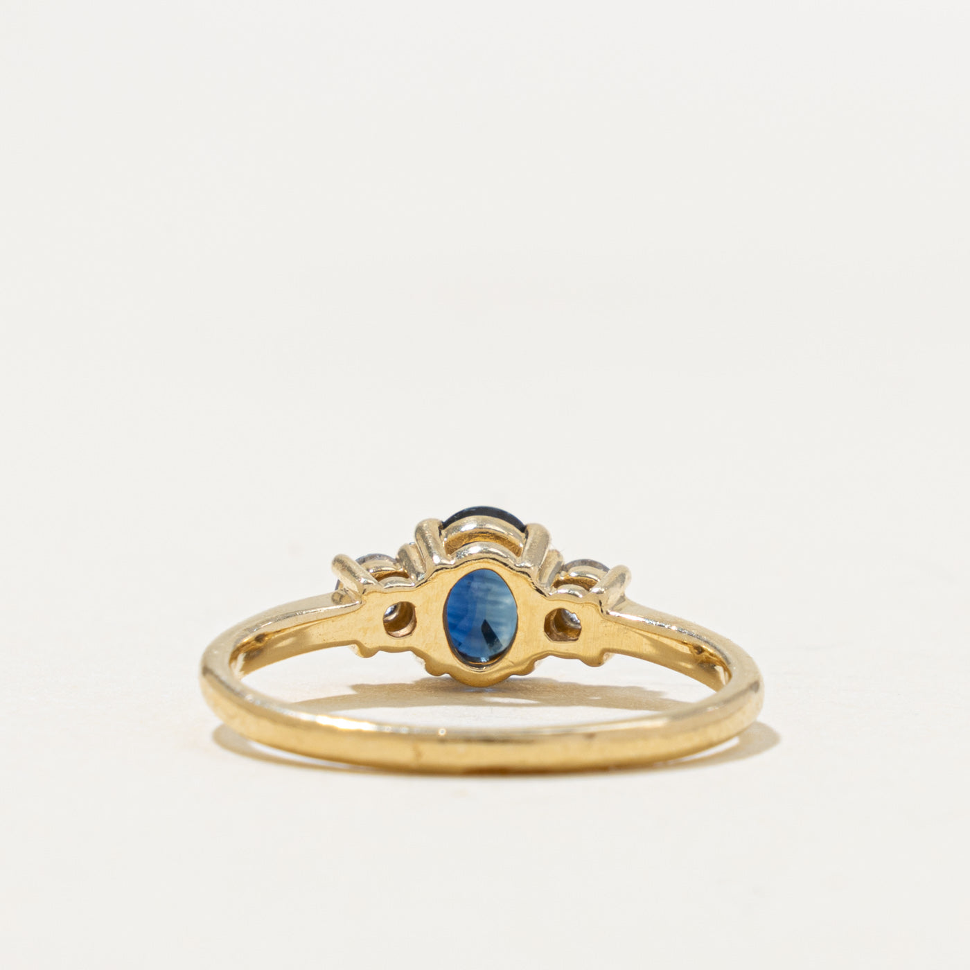 14k Three Stone Sapphire & Diamond Ring | 0.50ct, 0.14ctw | SZ 5