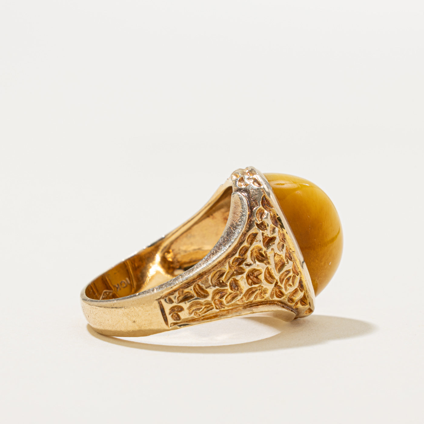 10k Tiger's Eye Nuggety Signet Ring | 9.00ct | SZ 10