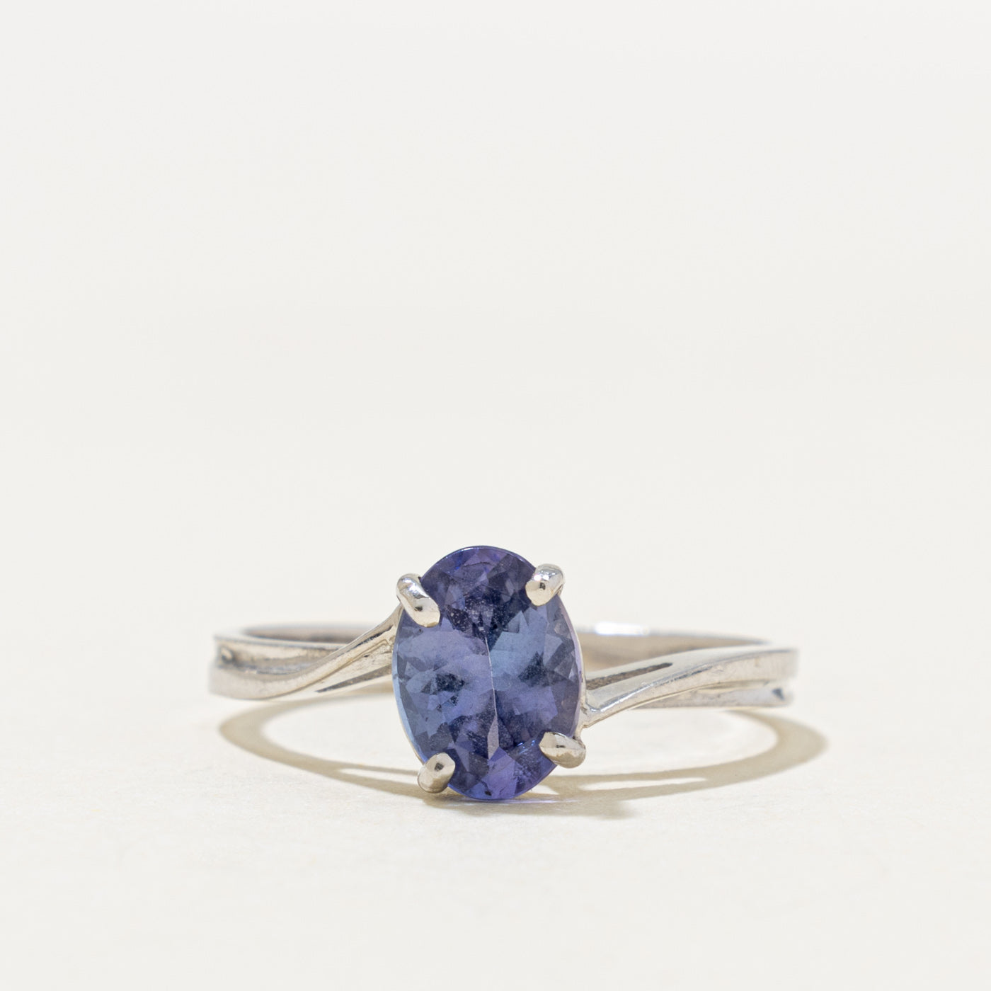 14k Solitaire Oval Cut Tanzanite Bypass Ring | 1.00ct | SZ 7