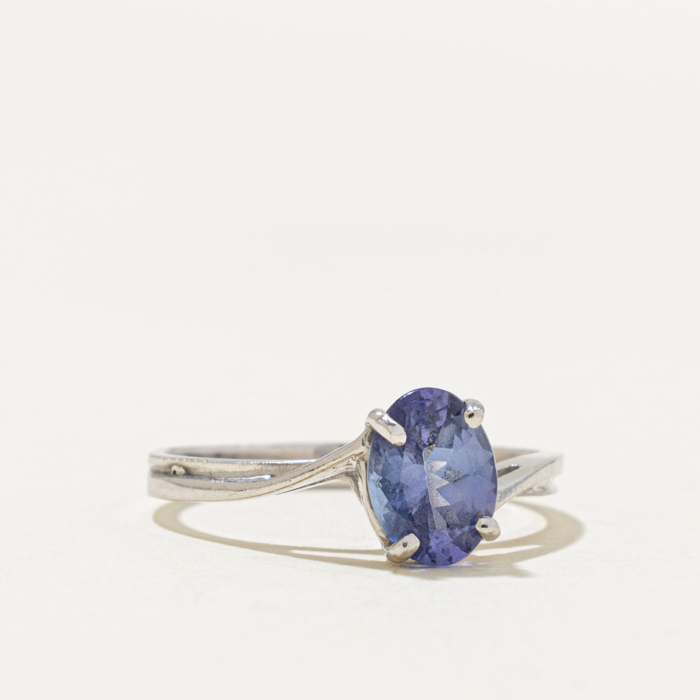14k Solitaire Oval Cut Tanzanite Bypass Ring | 1.00ct | SZ 7