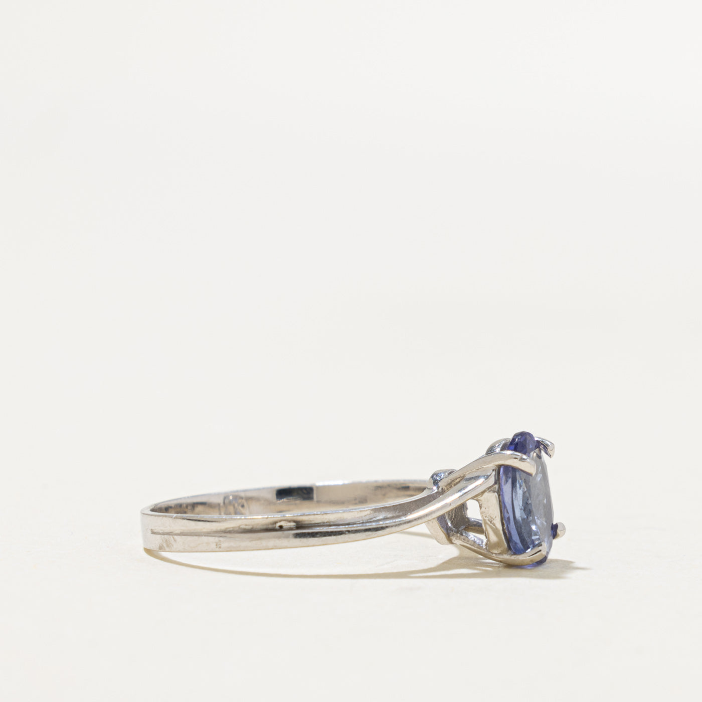 14k Solitaire Oval Cut Tanzanite Bypass Ring | 1.00ct | SZ 7