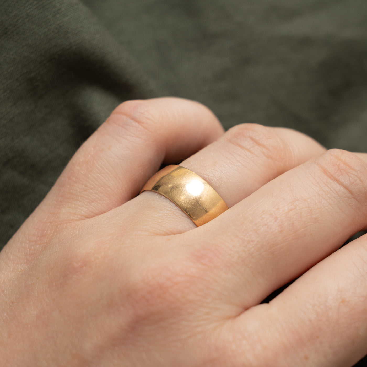 Antique Hungarian 14k Yellow Gold Cigar Band | 8.20mm | SZ 9.25