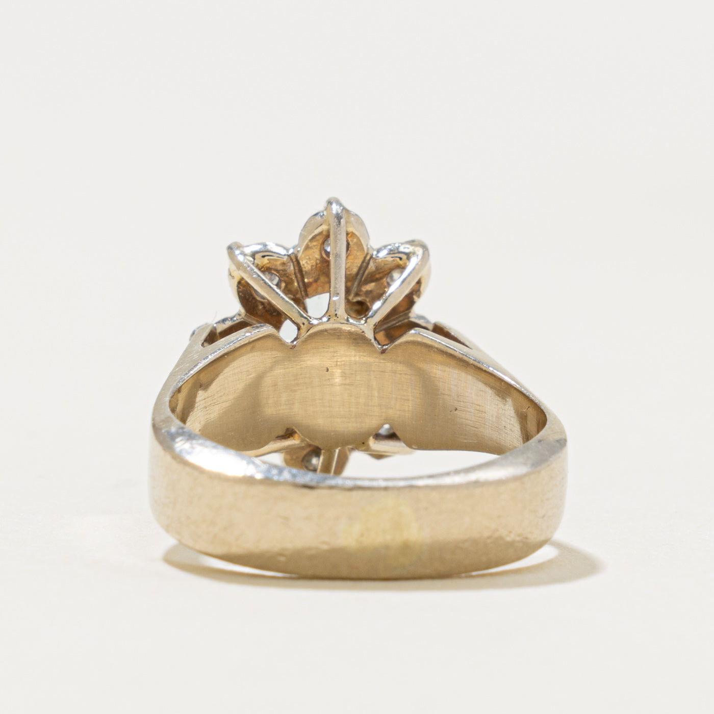 14k Aquamarine & Diamond Petal Halo Ring | 0.80ct, 0.36ctw | SZ 4.25