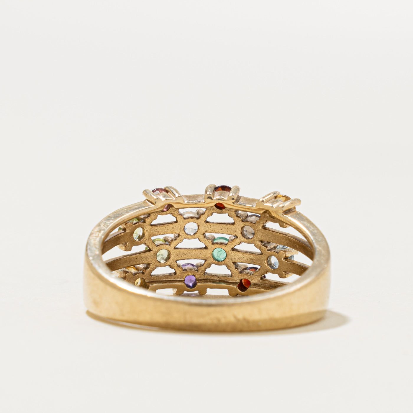 10k Scattered Multi Gemstone Layered Ring | 0.60ct