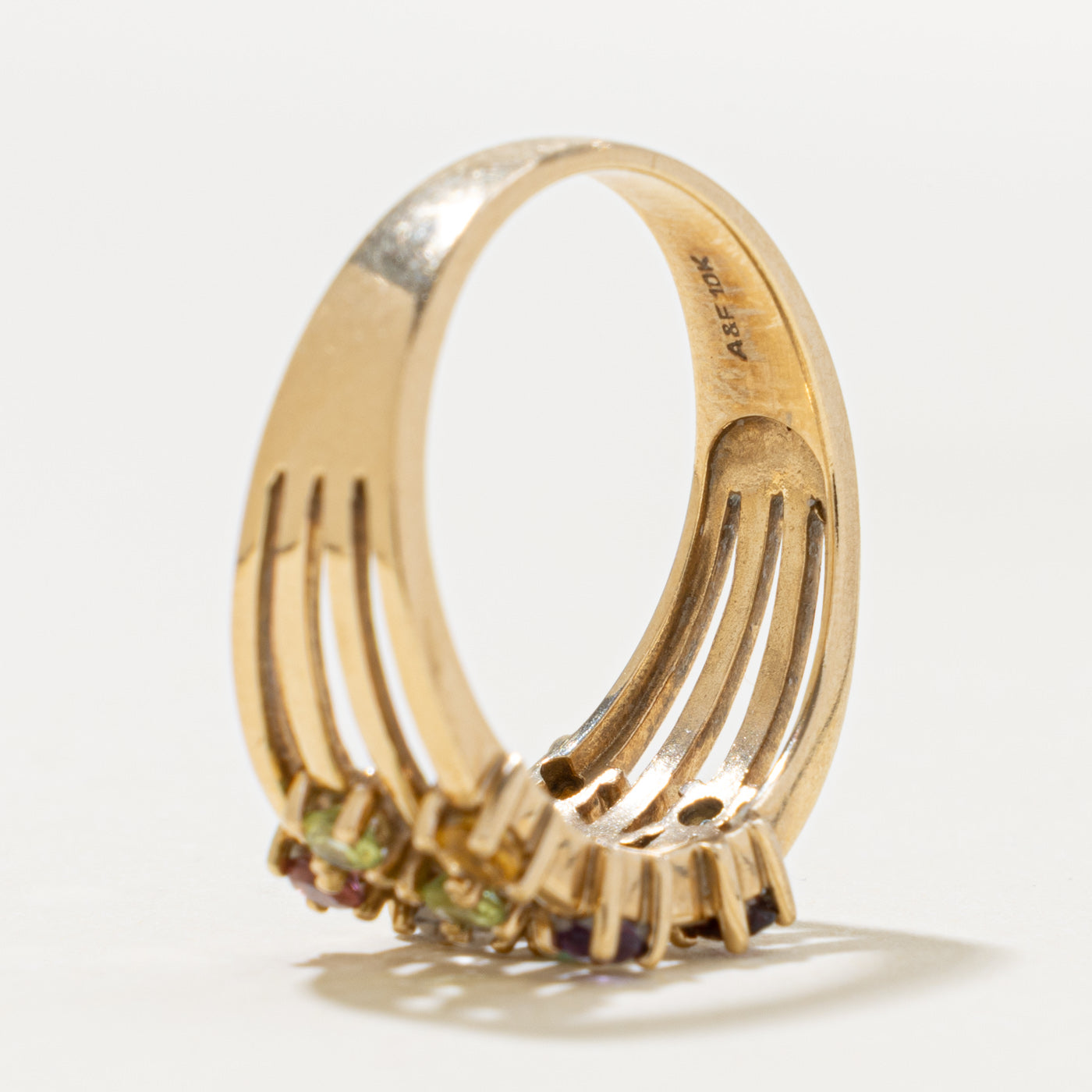 10k Scattered Multi Gemstone Layered Ring | 0.60ct