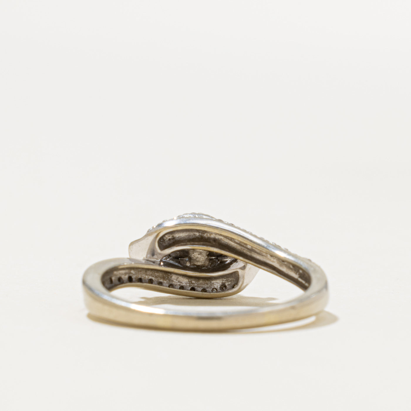 10k Blue & White Diamond Halo Bypass Ring | 0.66ctw | SZ 9