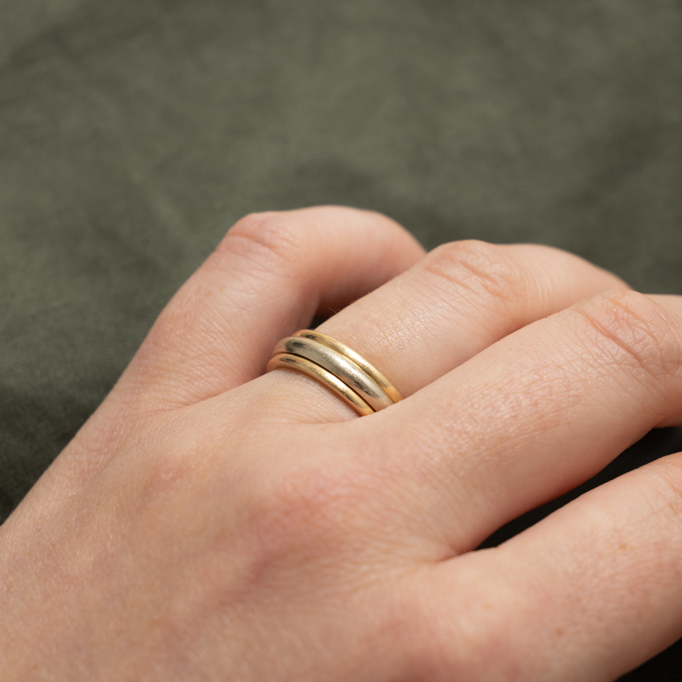 14k Yellow & White Gold Grooved Band | 5.55mm | SZ 6