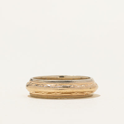 Vintage 14K Yellow Gold Textured Band | 5mm | SZ 5
