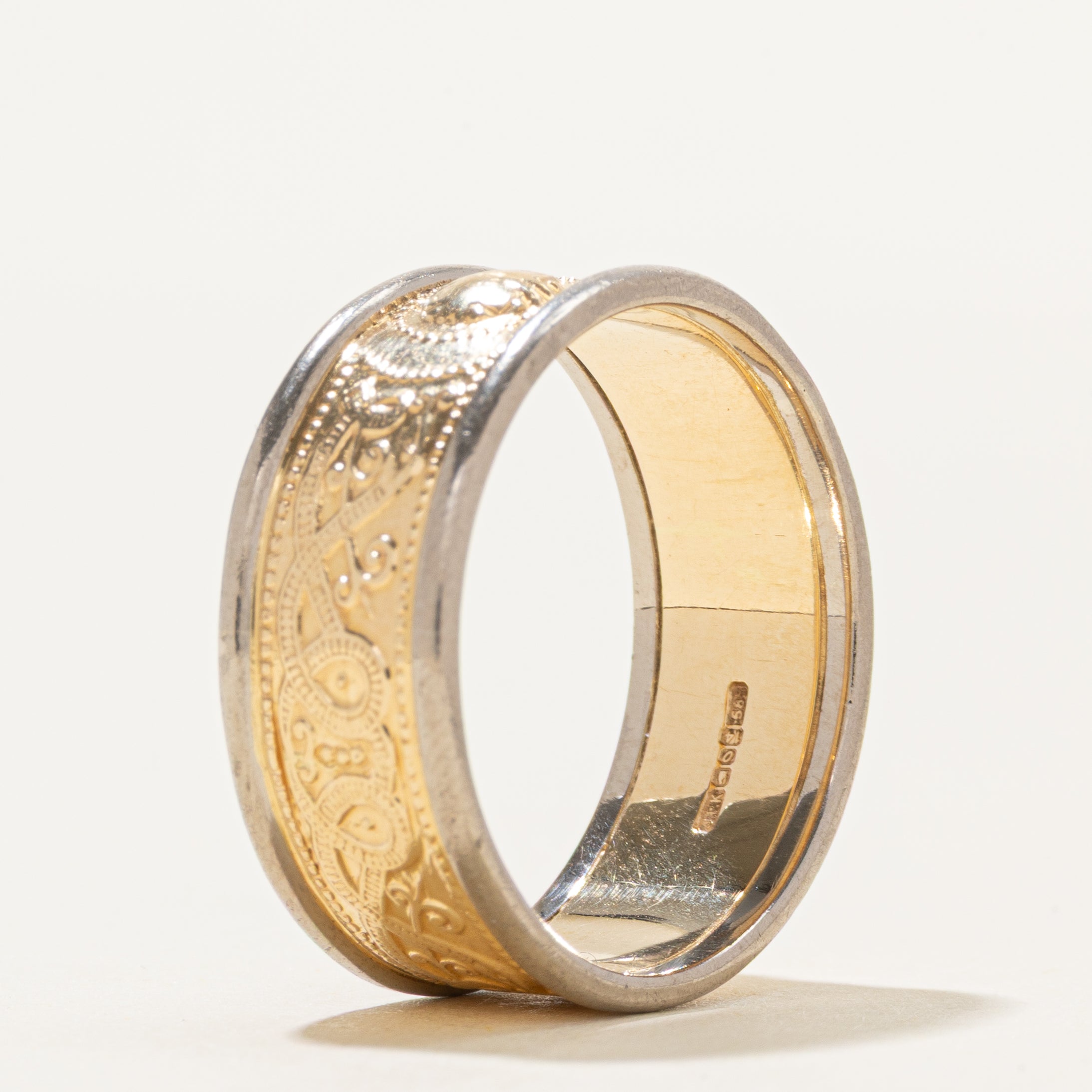 2000 Dublin 14k Patterned Gold Band | 8.75mm | SZ 9.75
