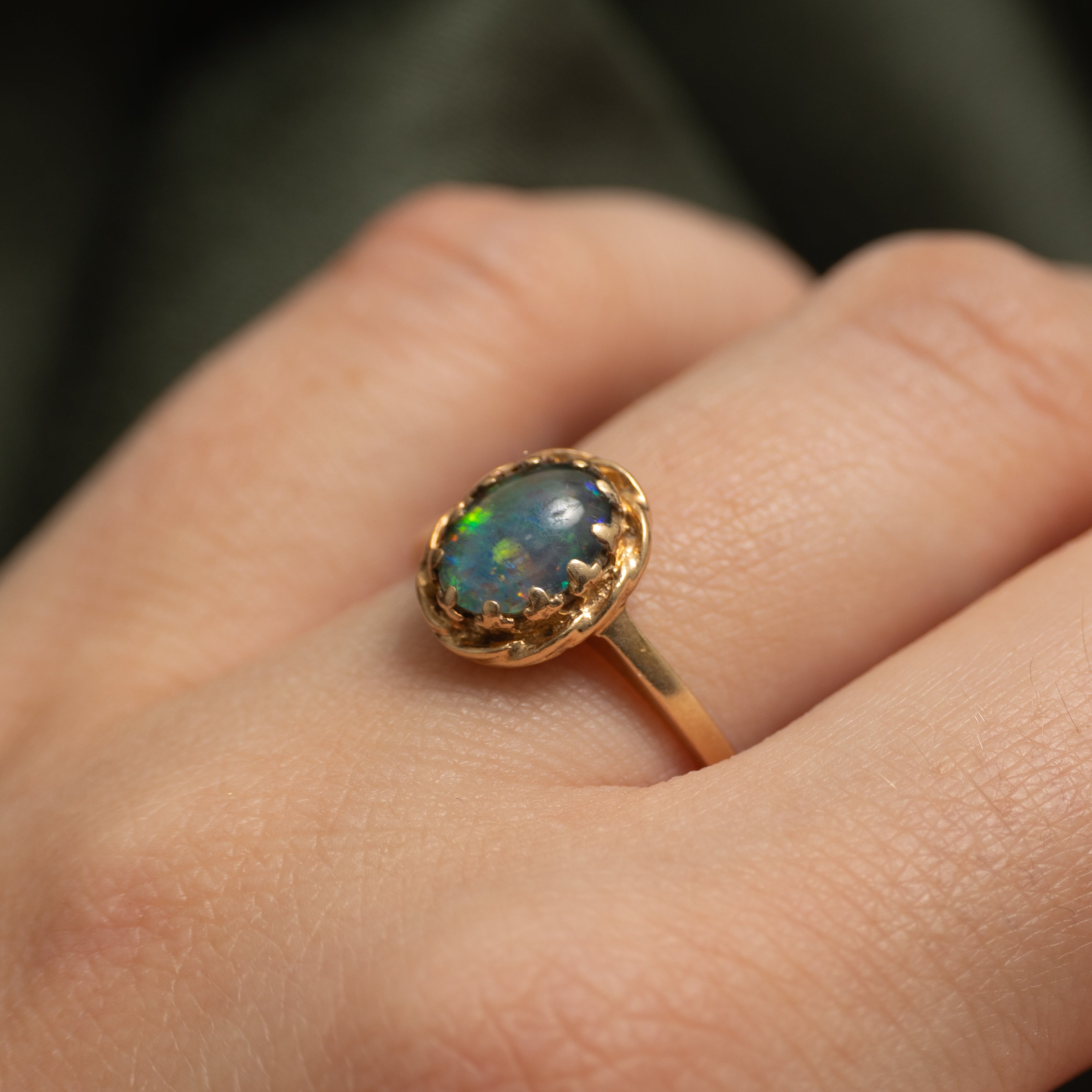 Oval Cabochon Opal Ring | 0.65ct | SZ 7.75
