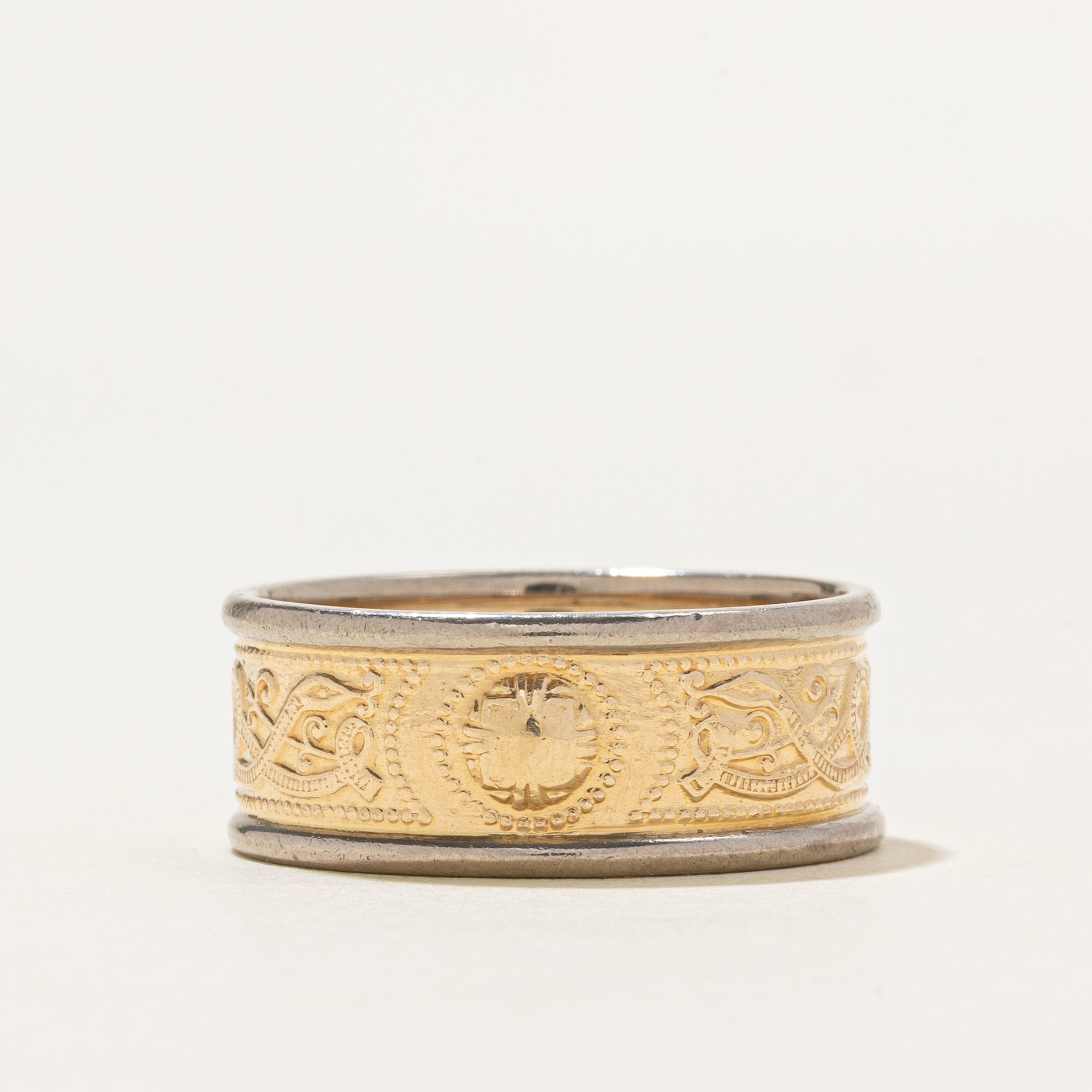2000 Dublin 14k Patterned Gold Band | 8.75mm | SZ 9.75