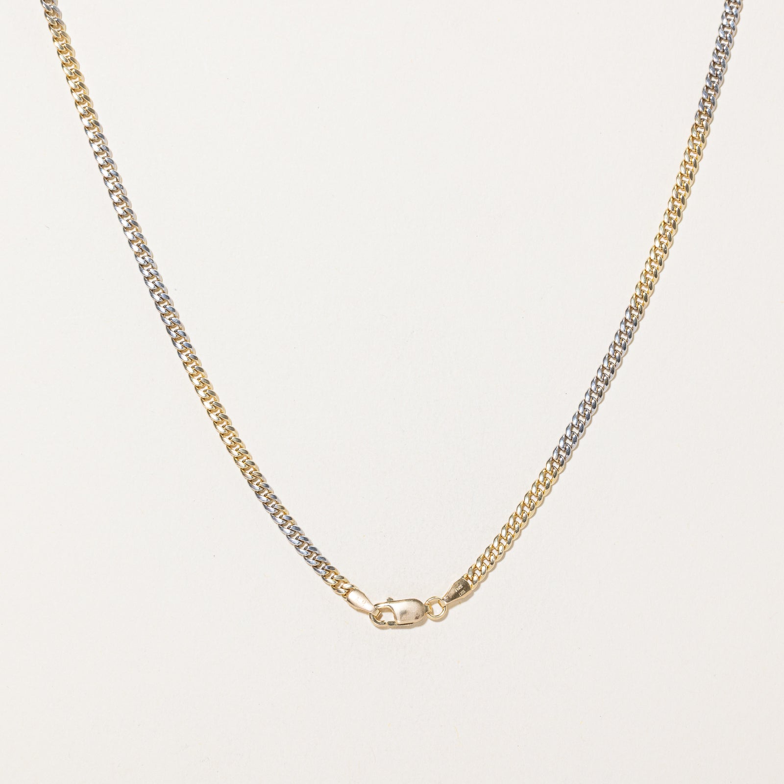 10k Two Tone Gold Curb Link Chain | 20"