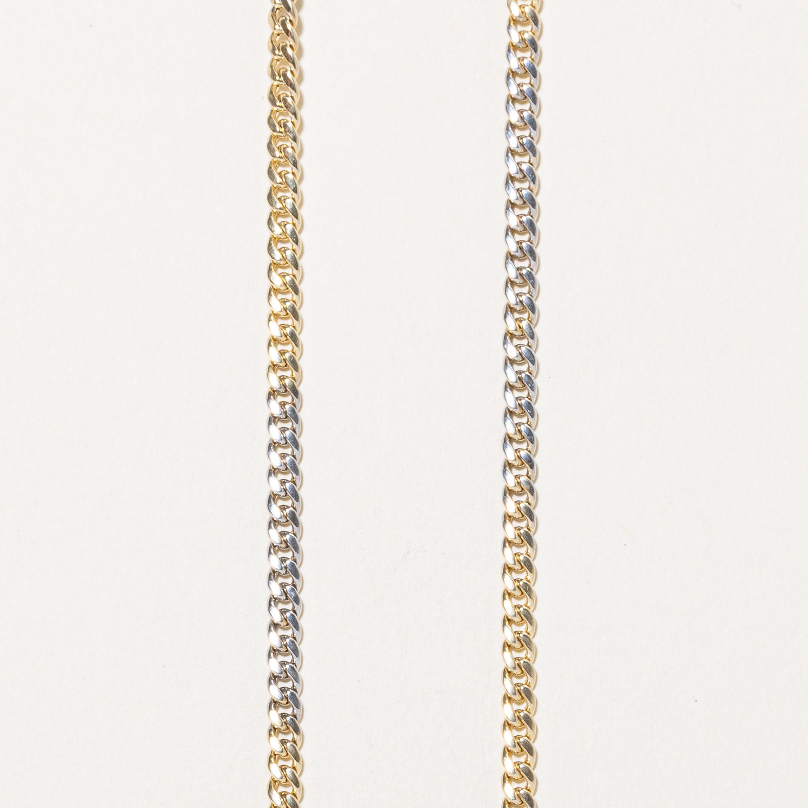 10k Two Tone Gold Curb Link Chain | 20"