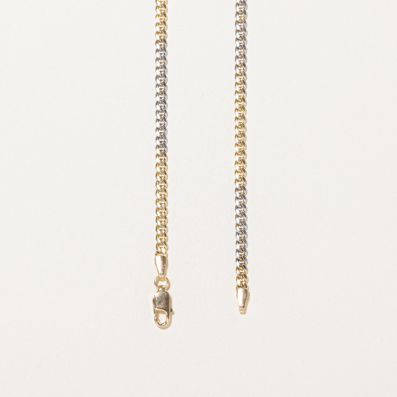 10k Two Tone Gold Curb Link Chain | 20"