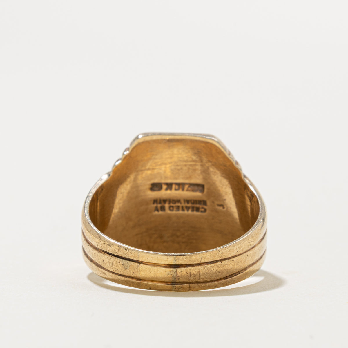 Vintage Canadian 10k "RL" Initial Signet Ring | SZ 10.25