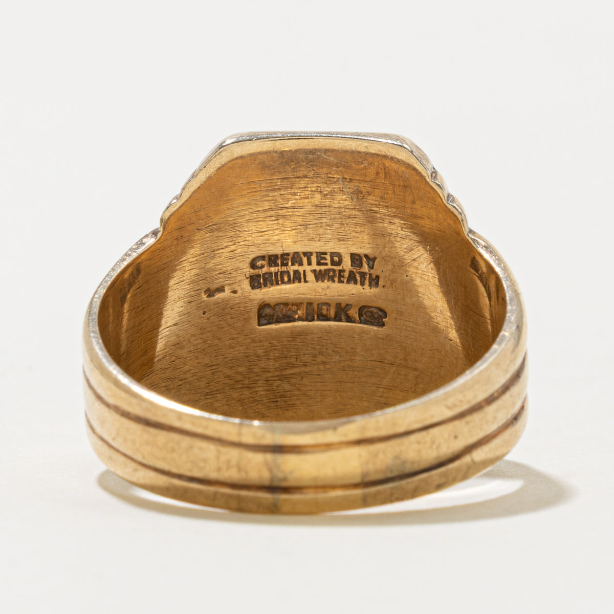 Vintage Canadian 10k "RL" Initial Signet Ring | SZ 10.25