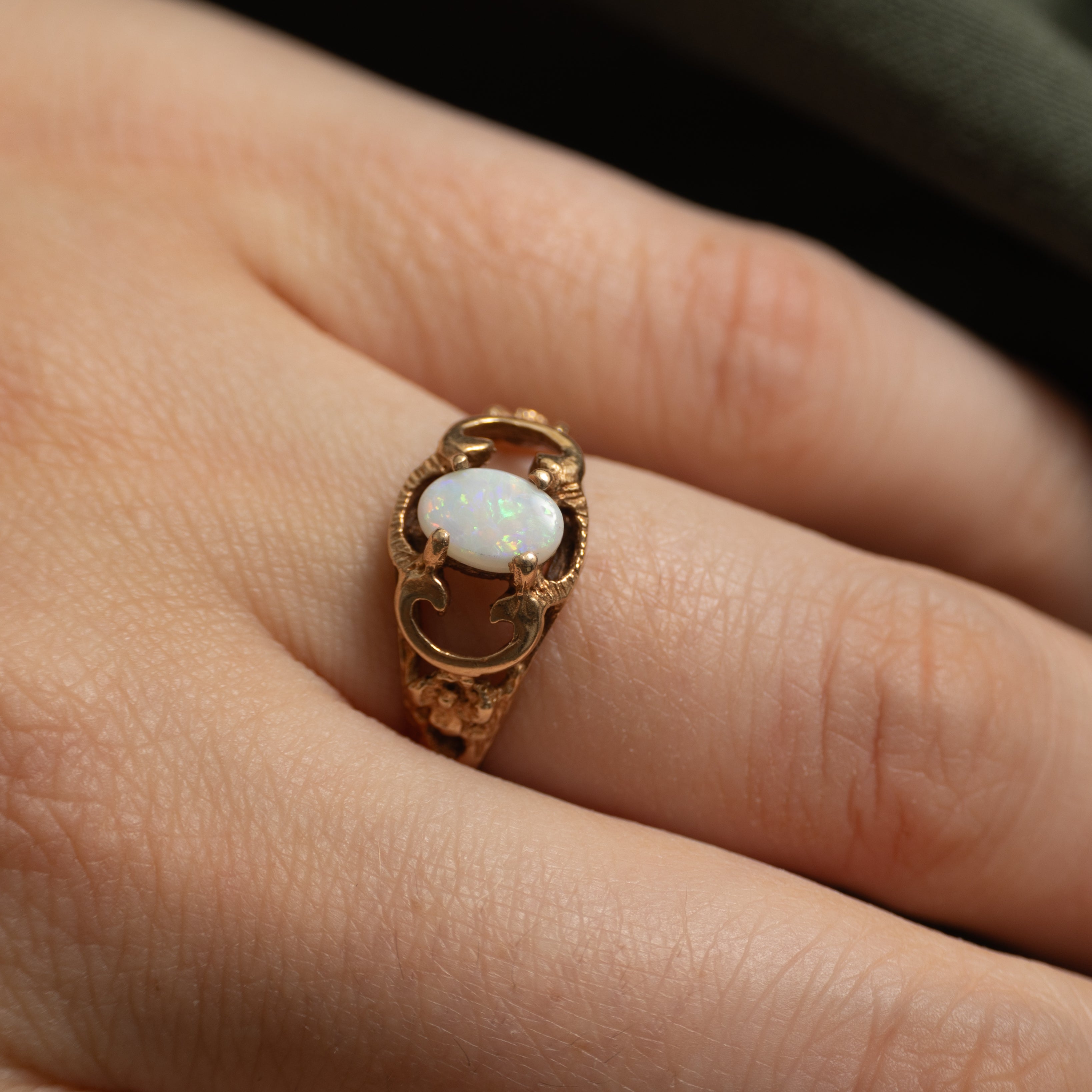 Cabochon Opal Openwork Ring | 0.35ct | SZ 6