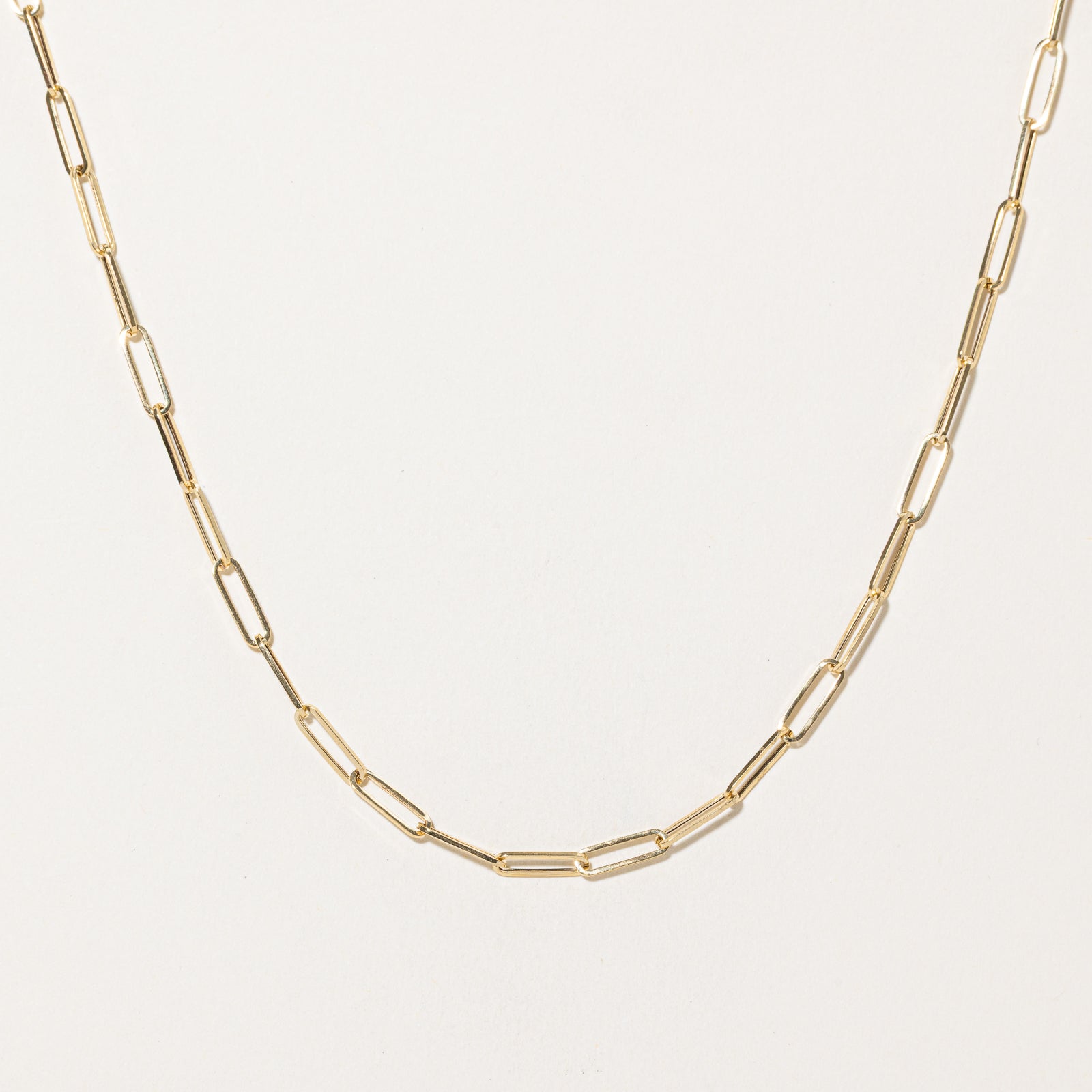 18k Yellow Gold Paperclip Chain | 16"