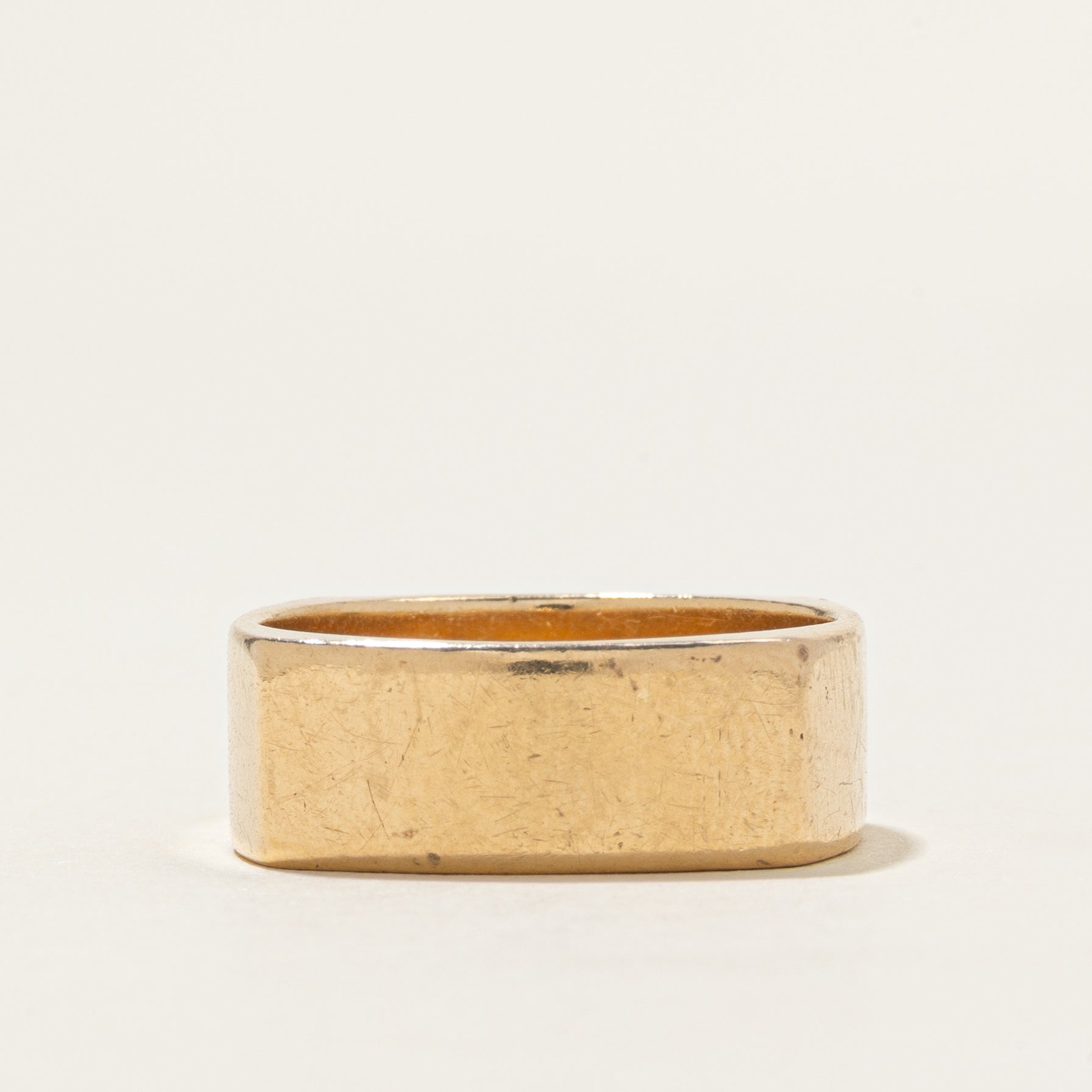 14K Yellow Gold Soft Square Band | 7.1mm | SZ 8