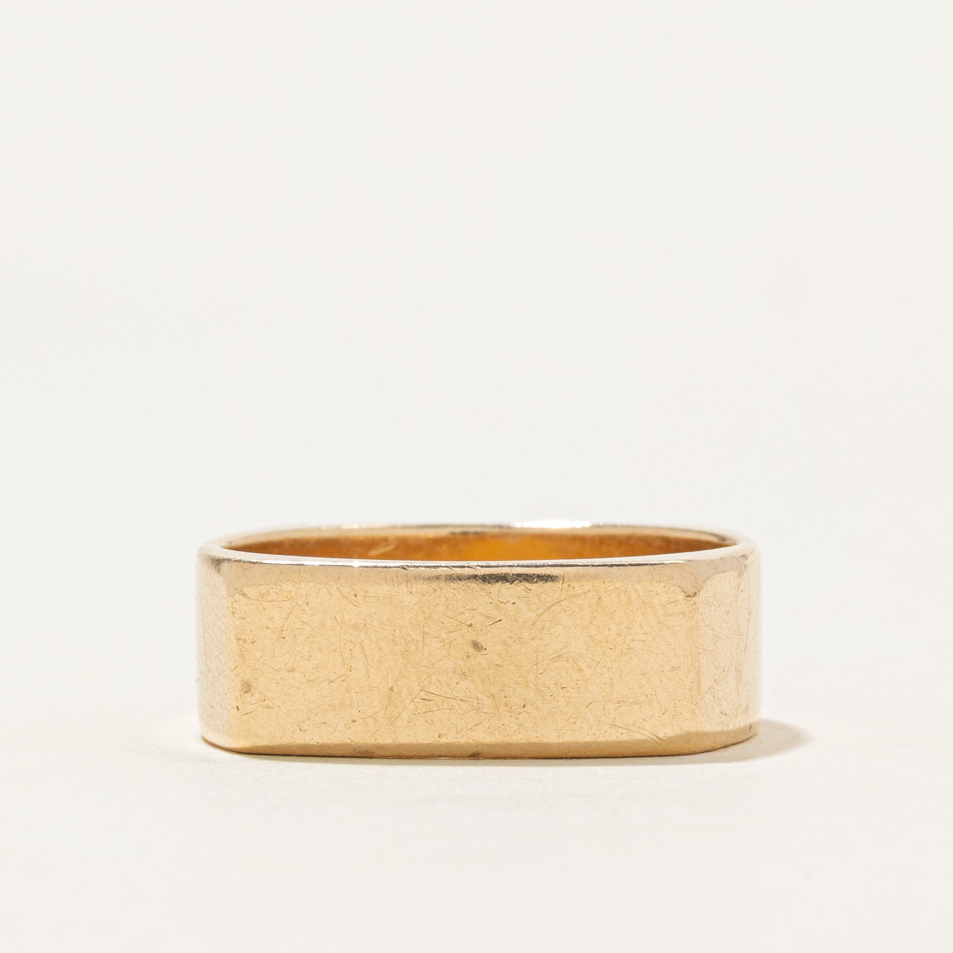 14K Yellow Gold Soft Square Band | 7.1mm | SZ 8