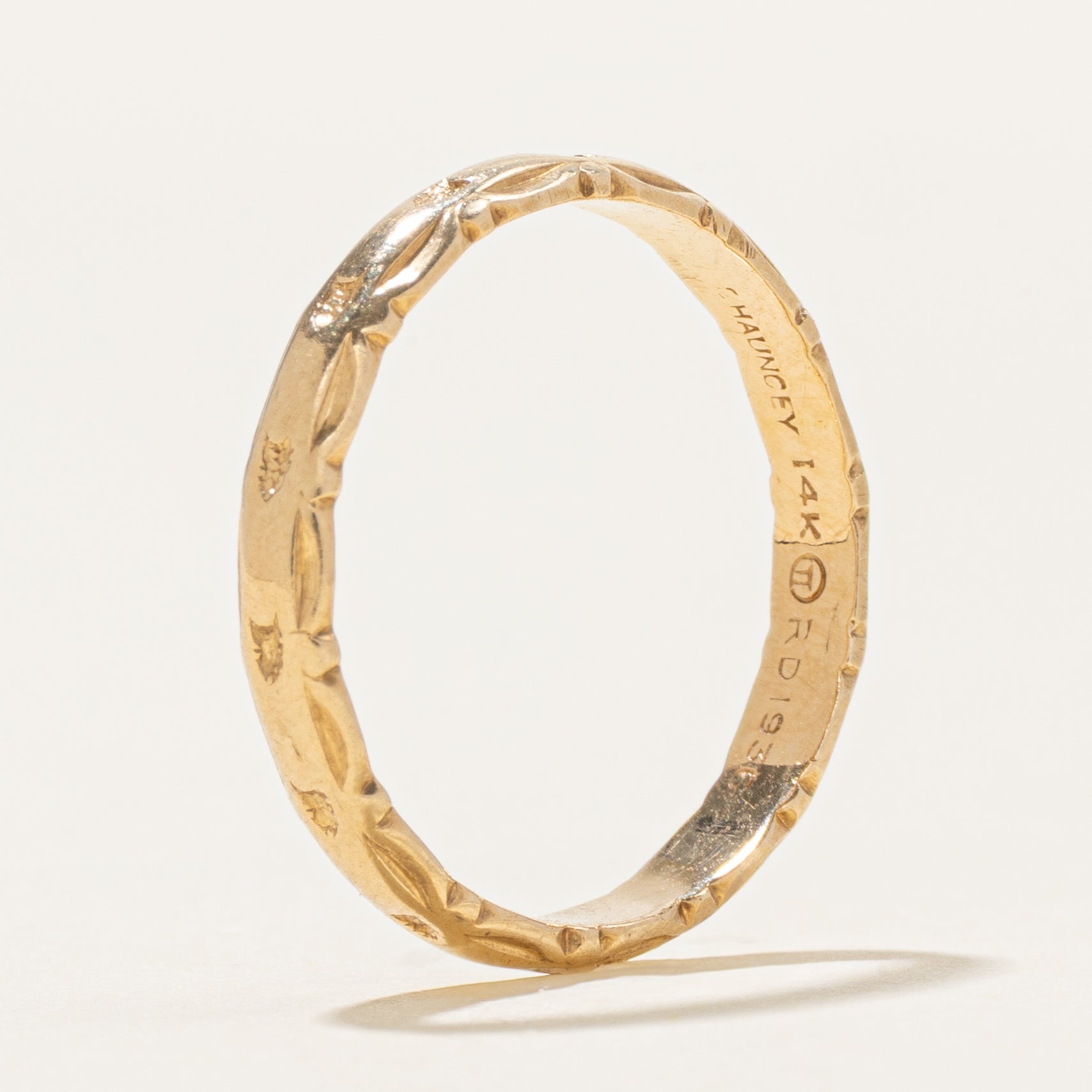 14k Yellow Gold Patterned Band | 3mm | SZ 6.75