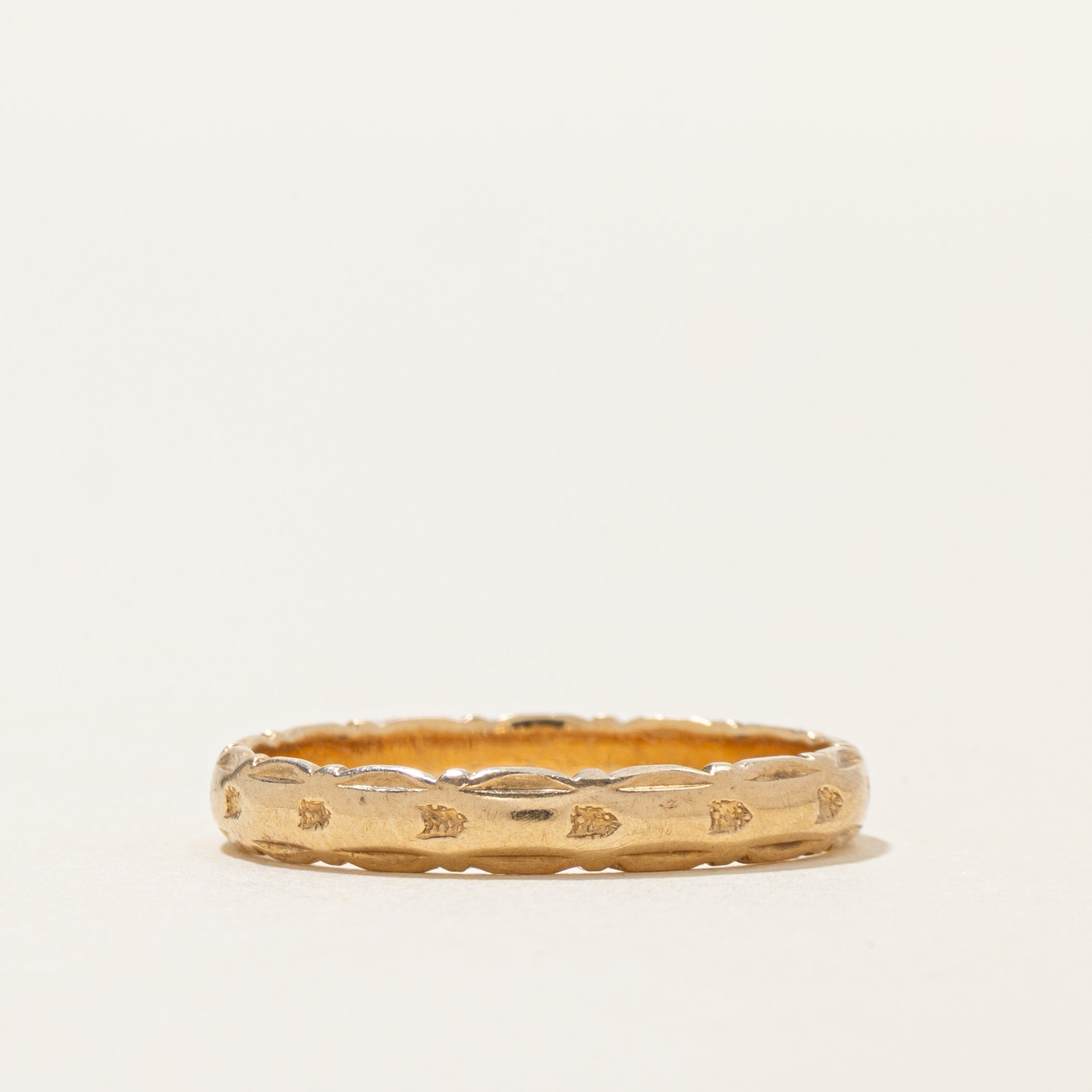14k Yellow Gold Patterned Band | 3mm | SZ 6.75