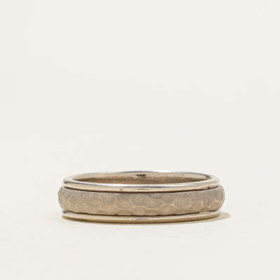 14K White Gold Textured Band | 5.25mm | SZ 9.25