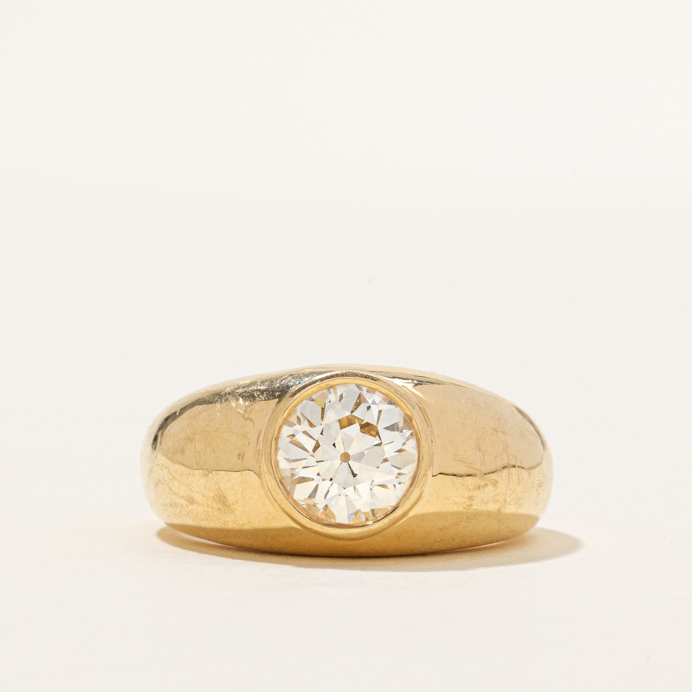 18k GIA Old European Cut Diamond Dome Ring | 2.31ct | SZ 9.25