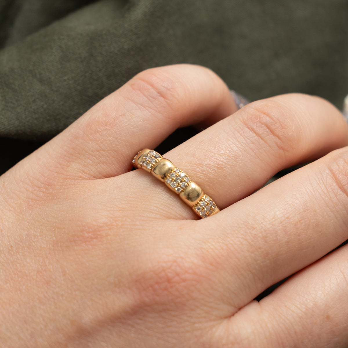 'Mejuri' Pavé Diamond Soft Charlotte Ring | 0.50ctw | 4.70mm | SZ 8.25