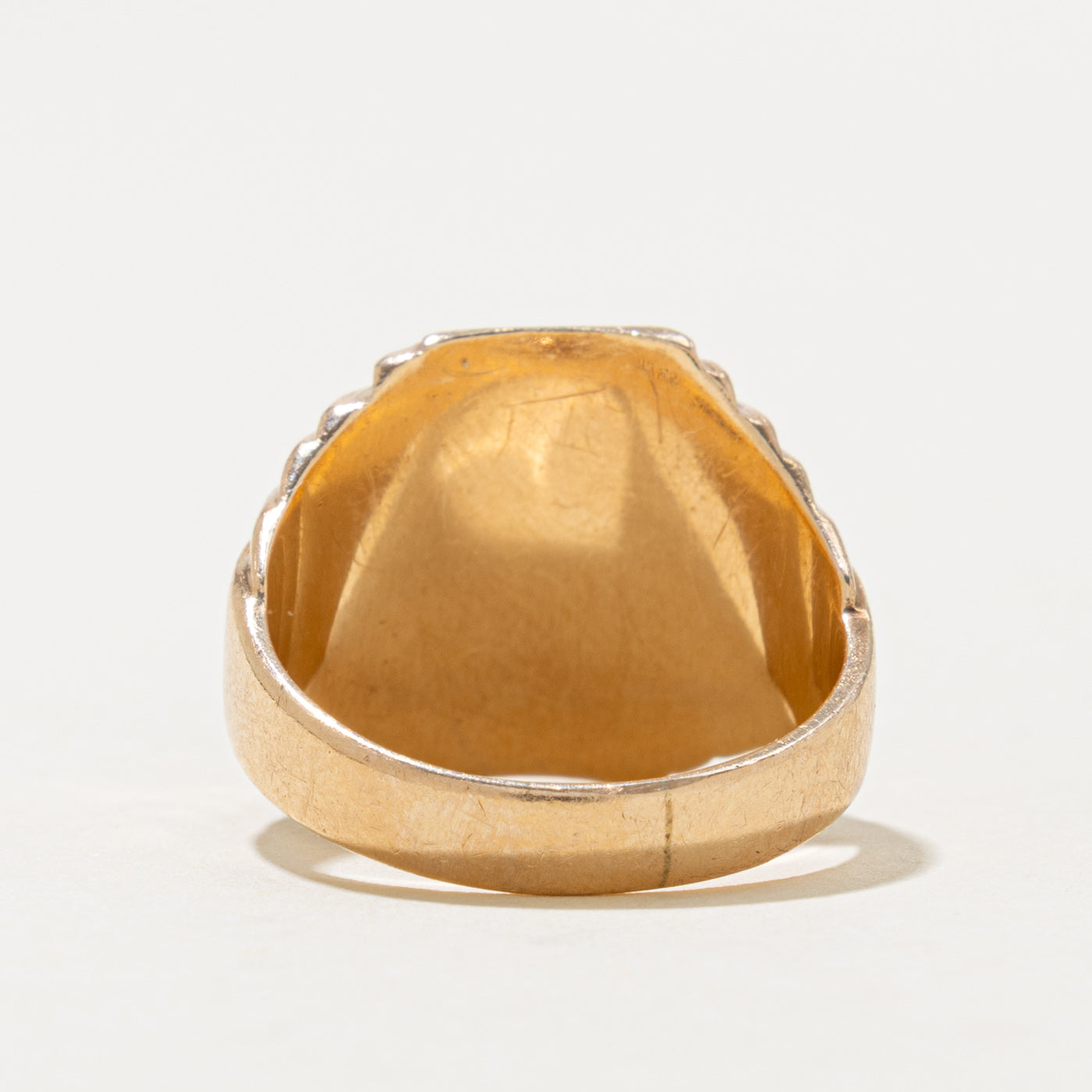 'Birks' Yellow Gold Enamel Crest Signet Ring | SZ 7
