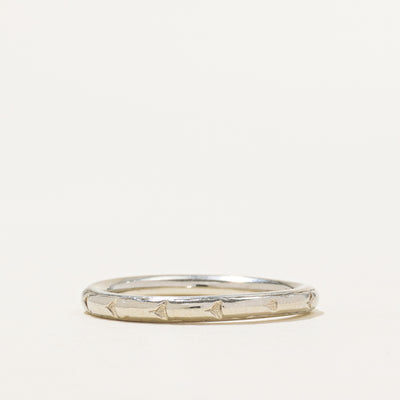 18K White Gold Textured Band | 2.3mm | SZ 6.25