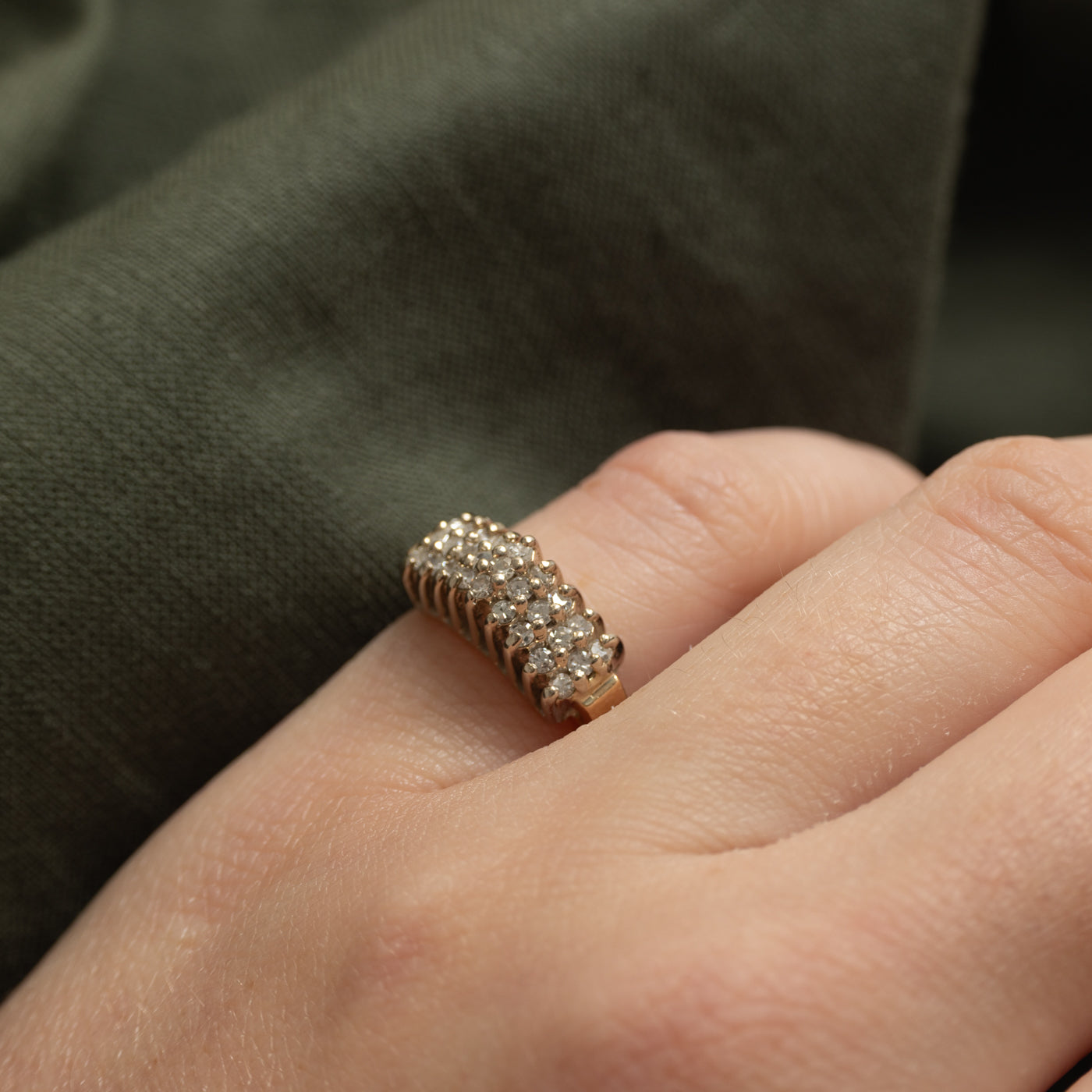 14K Multi Row Diamond Ring | 0.35ctw | SZ 3.75