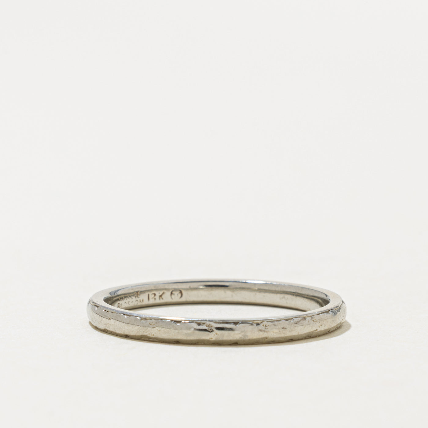'Orange Blossom' White Gold Hammered Band | 2.05mm | SZ 8