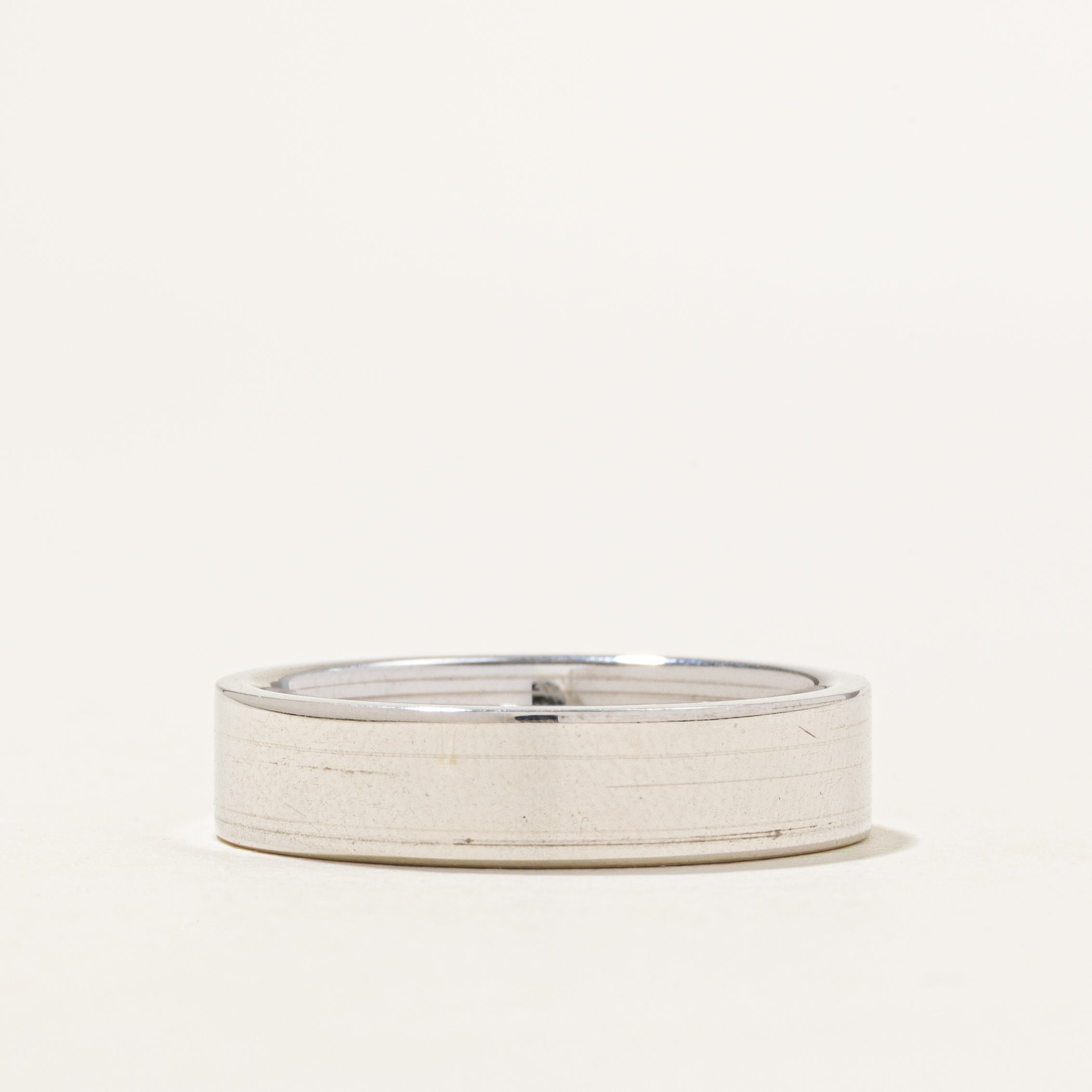 18K White Gold Flat Band | 5.5mm | SZ 10