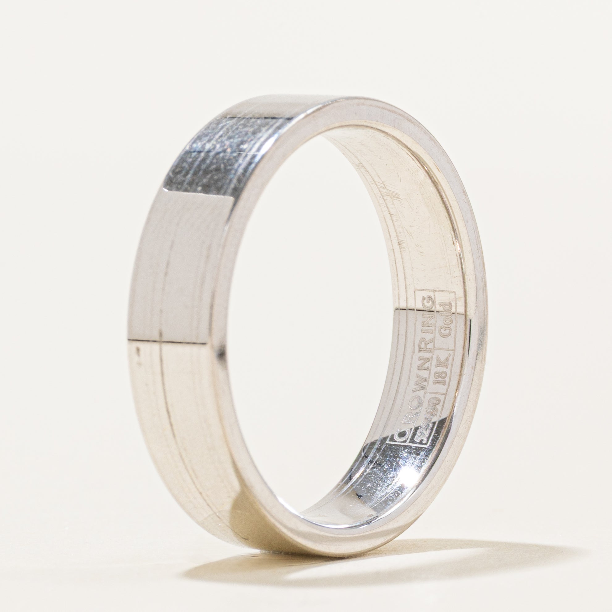 18K White Gold Flat Band | 5.5mm | SZ 10