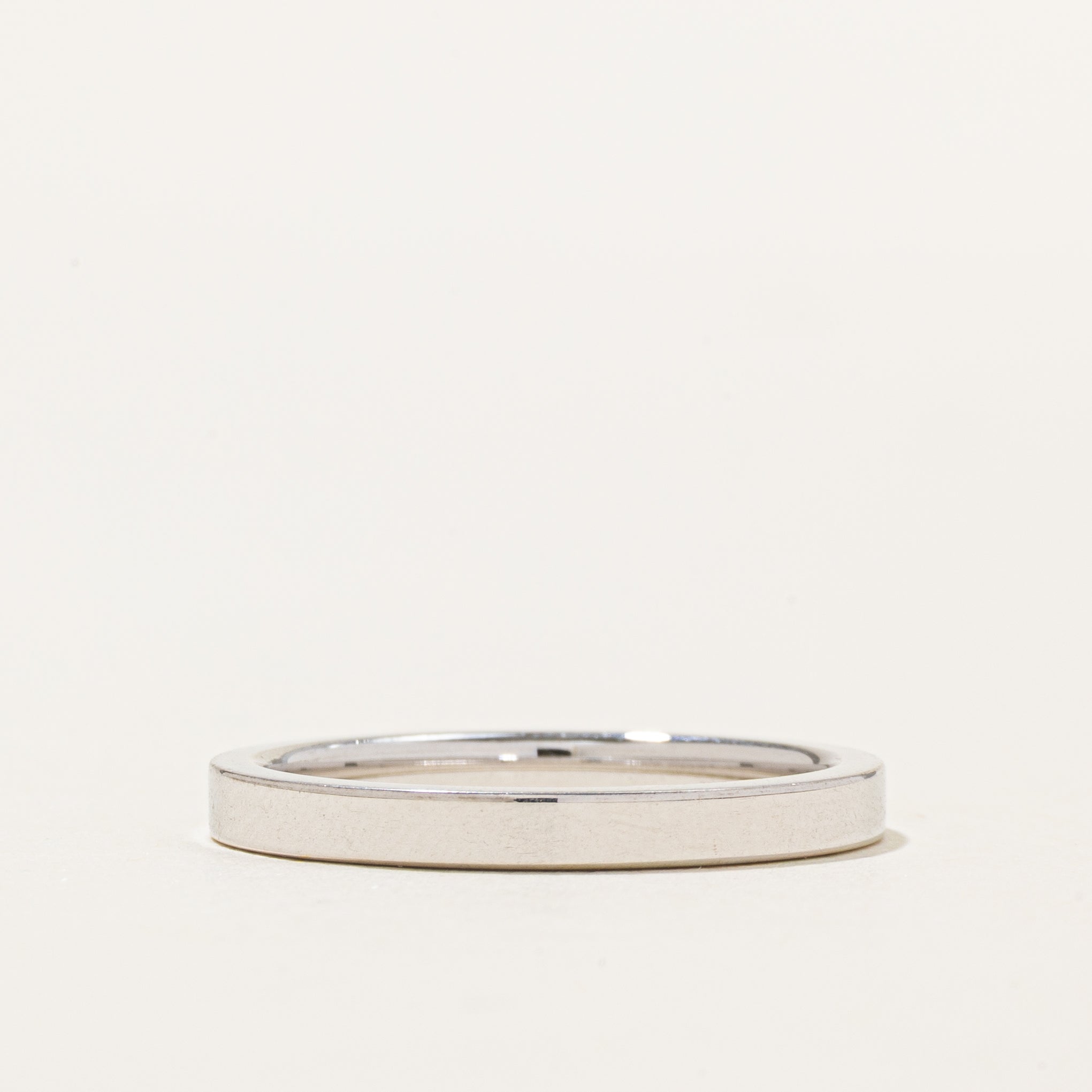 18K White Gold Flat Band | 2.5mm | SZ 8