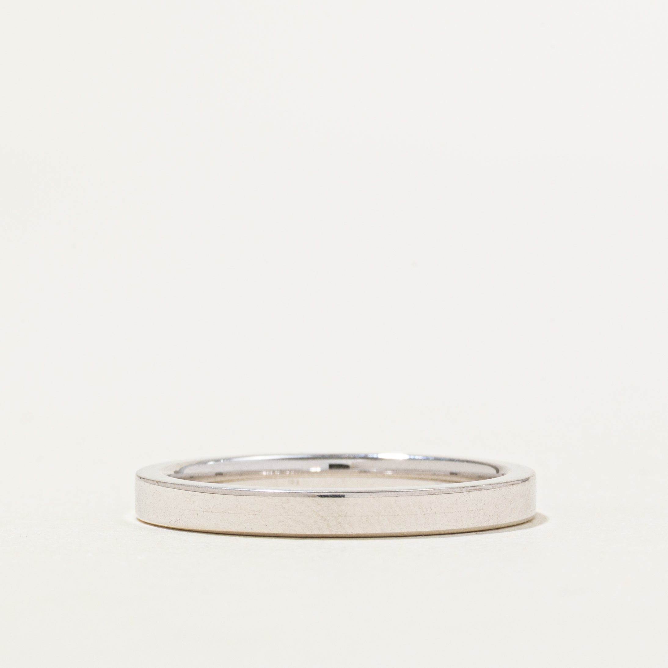 18K White Gold Flat Band | 2.5mm | SZ 8