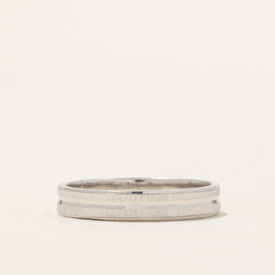18K White Gold Textured Band | 3.6mm | SZ 7.25