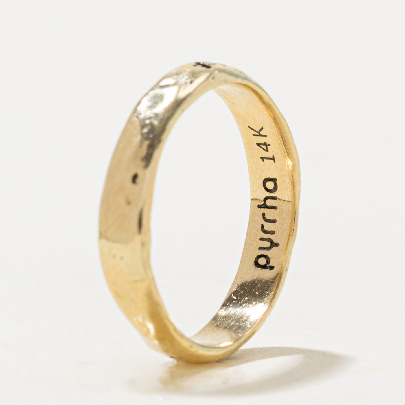 'Pyrrha' 14k Yellow Gold Poesy Ring | 3.90mm | SZ 6