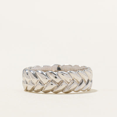 18K White Gold Braided Band | 6.5mm | SZ 6.25