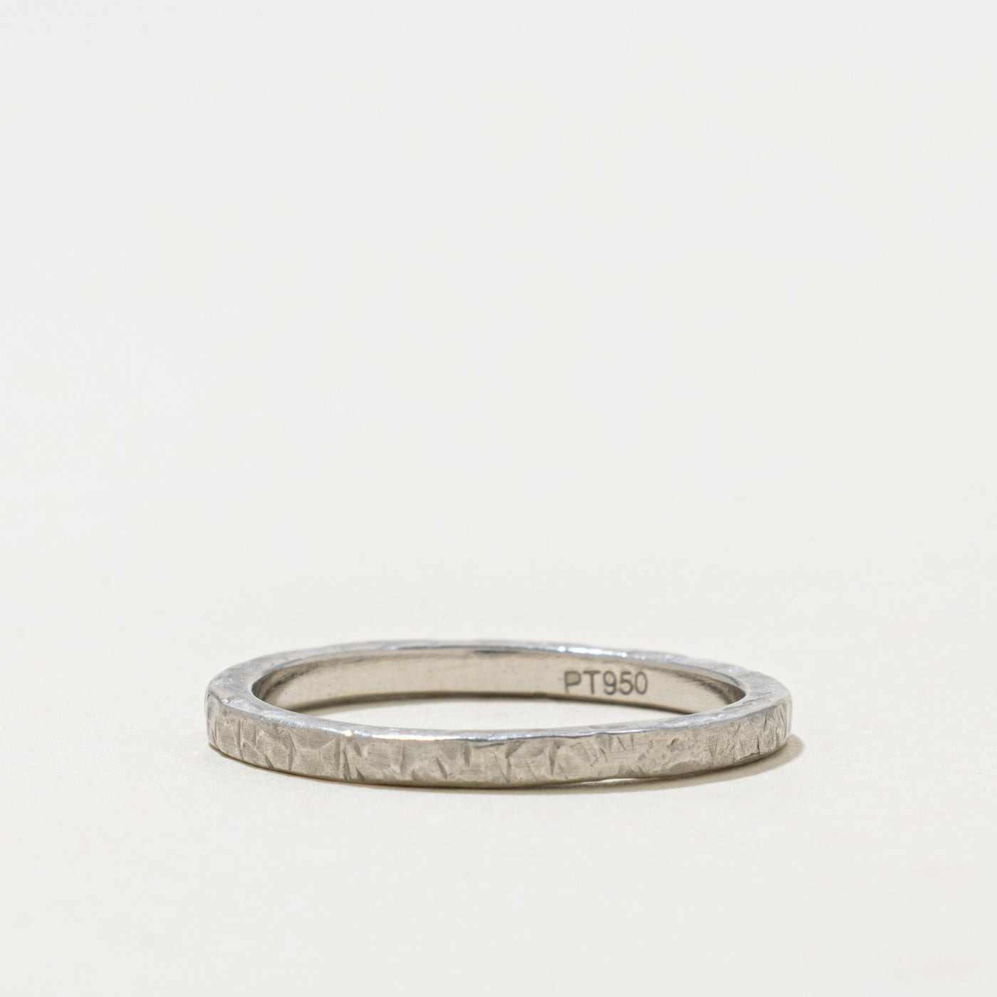 950 Platinum Hammered Band | 1.85mm | SZ 6.5