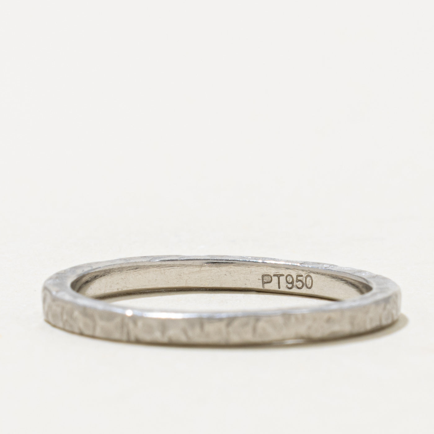 950 Platinum Hammered Band | 1.85mm | SZ 6.5