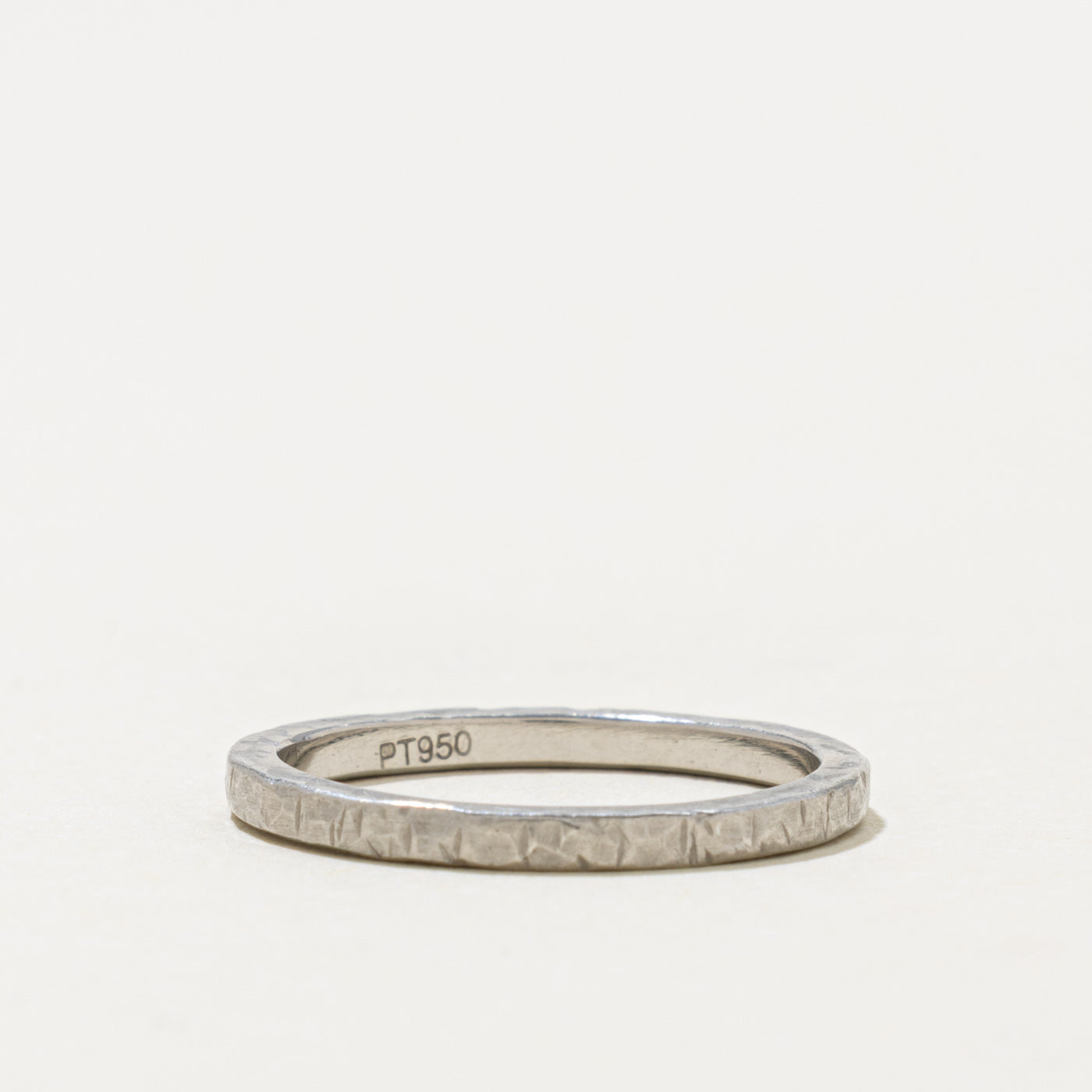 950 Platinum Hammered Band | 1.85mm | SZ 6.5