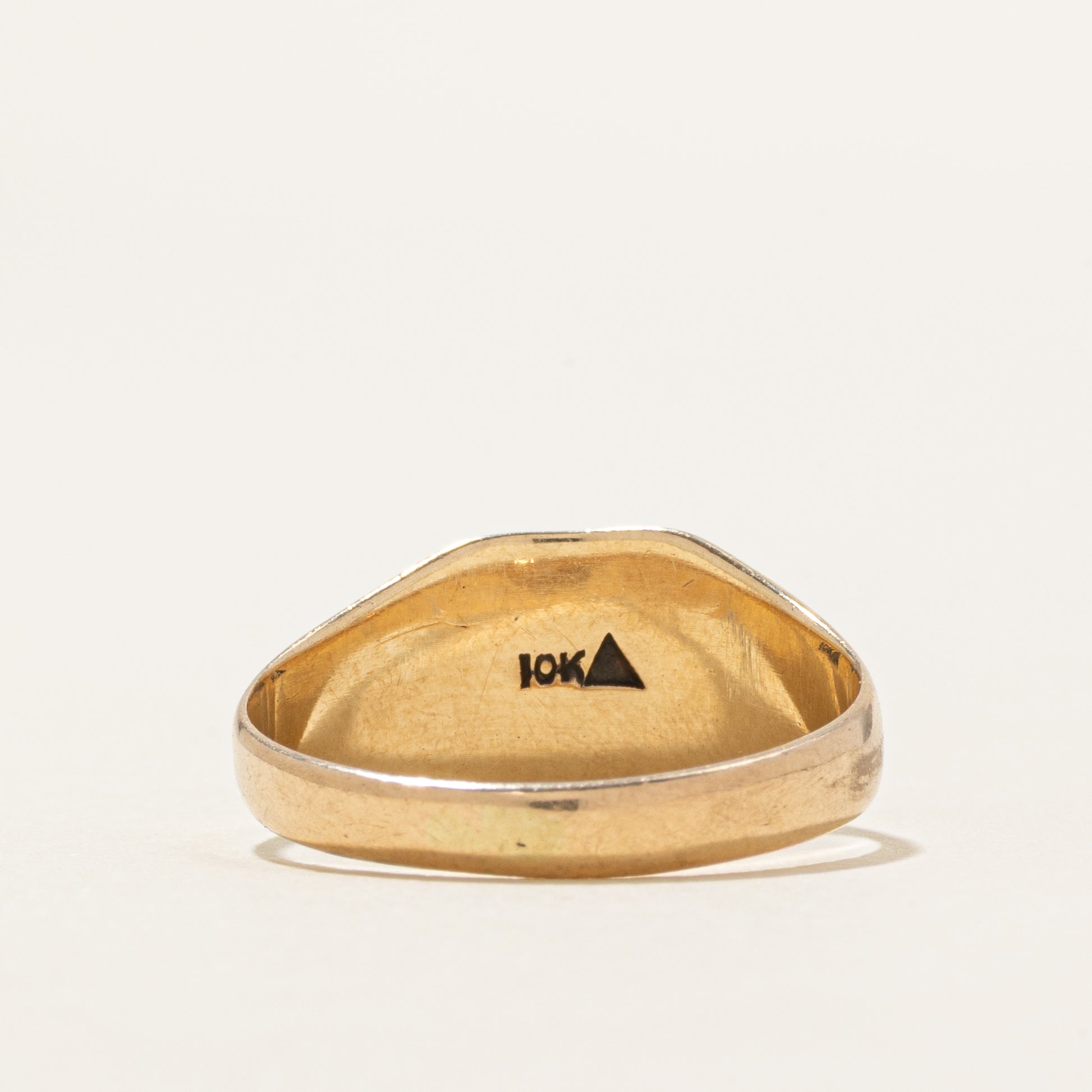10K Yellow Gold "JR" Initial Signet Ring | SZ 7